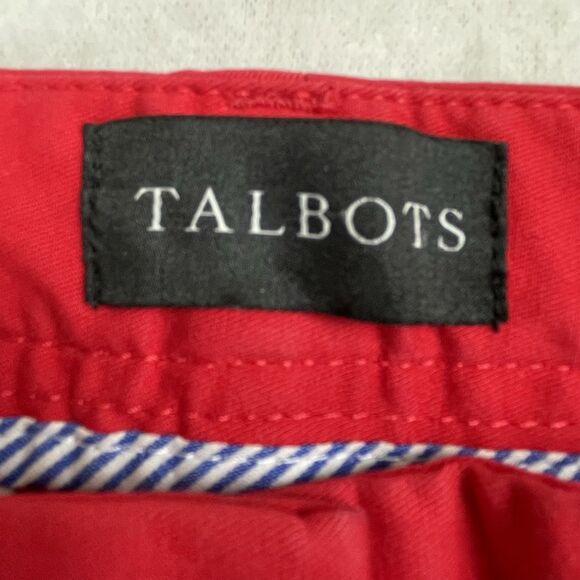 Talbots Relaxed Chinos Frenchie Dog Red Twill Pants Animals Causal-8 - Picture 8 of 12